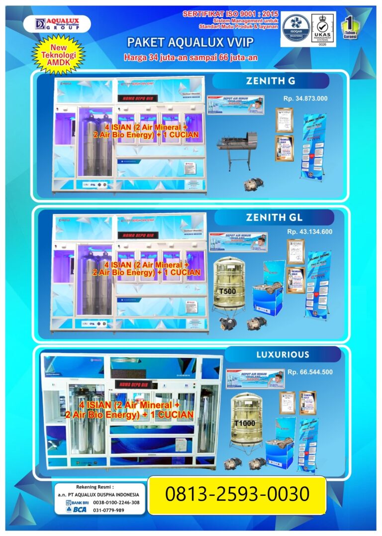 paket mesin depot air minum isi ulang aqualux